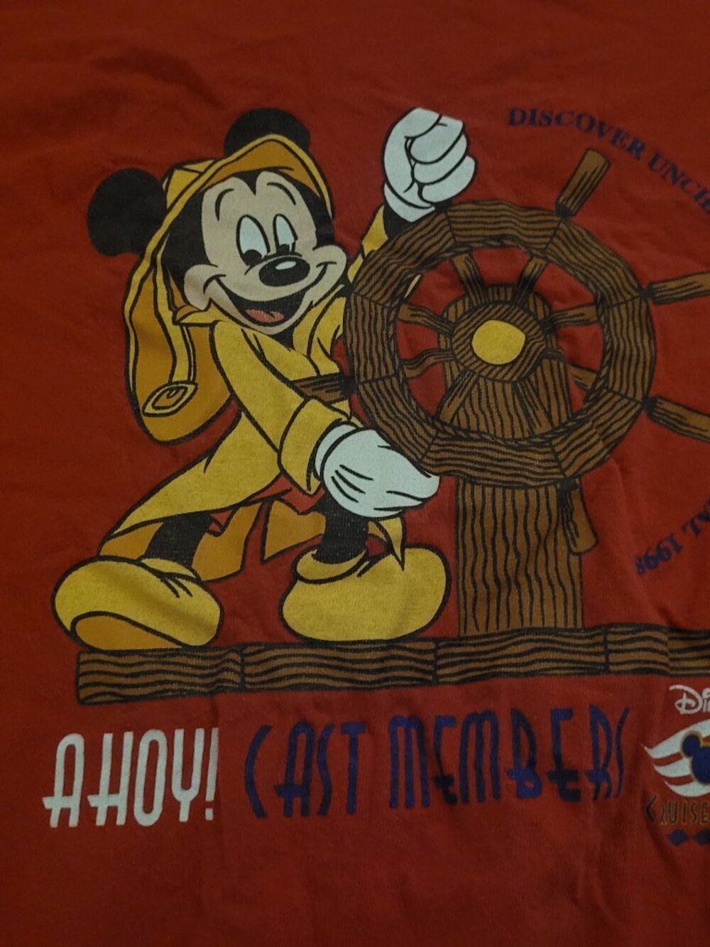 Disney Cruise Line “Ahoy! Cast Members” Mickey Mouse Vintage 1998 Tee, Cast Memb